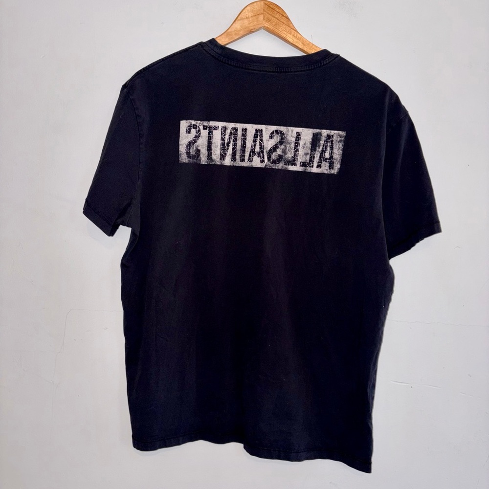 ALL SAINTS Tile SS Crew Relaxed Fit Logo Tshirt sz S - Picture 3 of 8